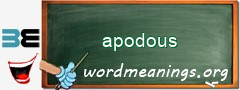 WordMeaning blackboard for apodous